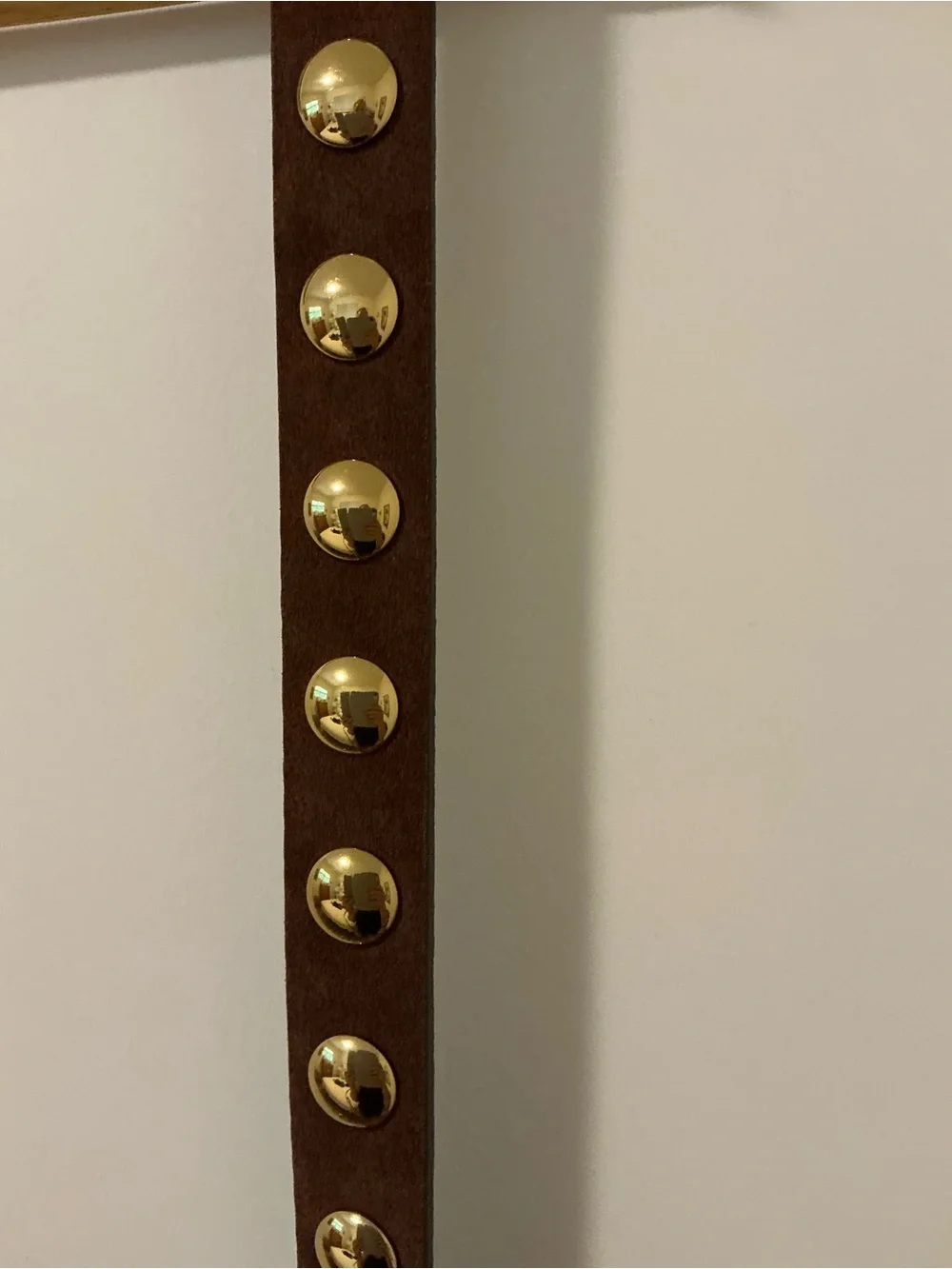 NWT Madewell Soft Mahogany Studded Belt with Gold Hardware - XL